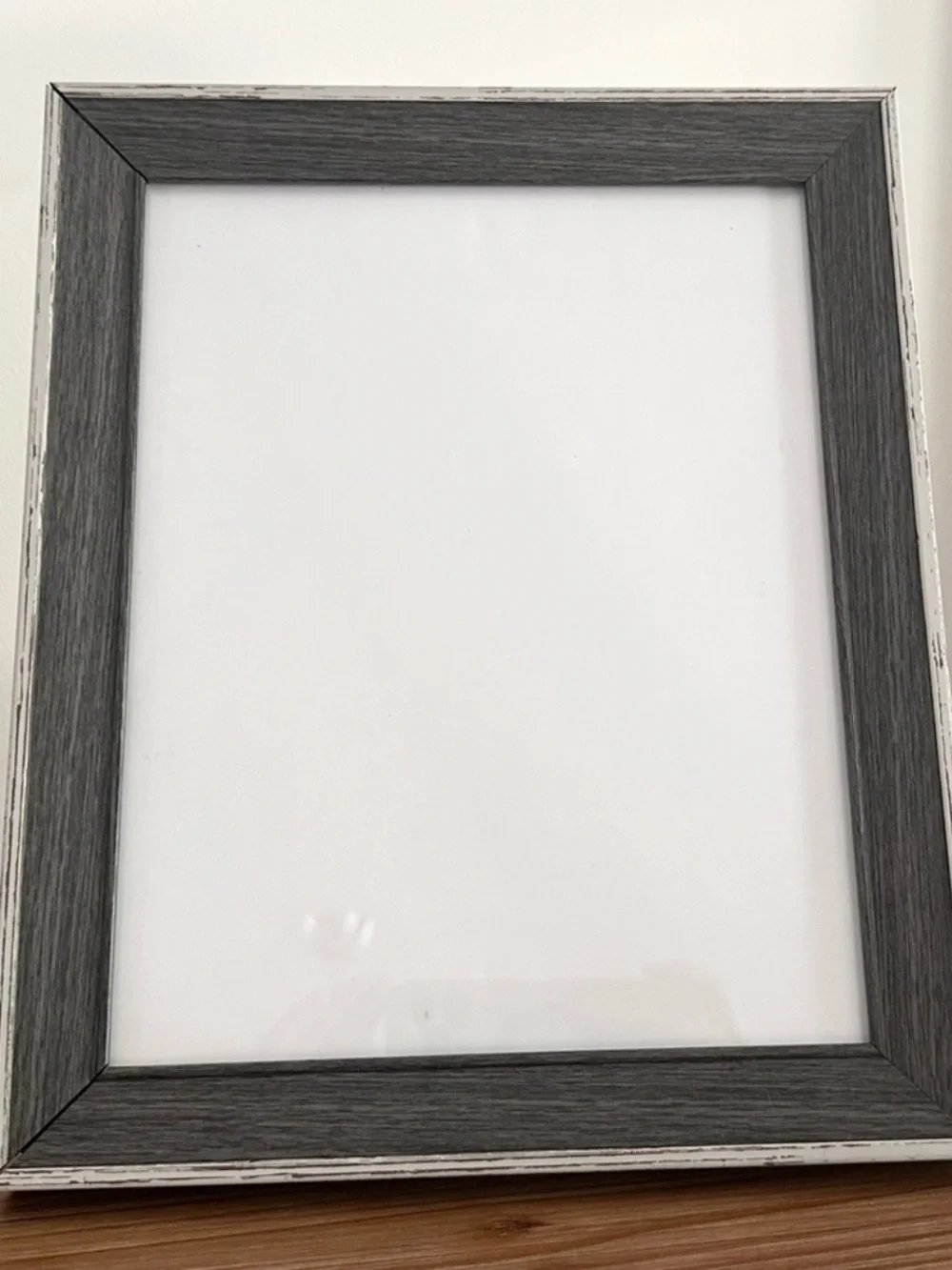 Large Grey Distressed Wood Picture Frame 8x10 - Farmhouse / Shabby Chic